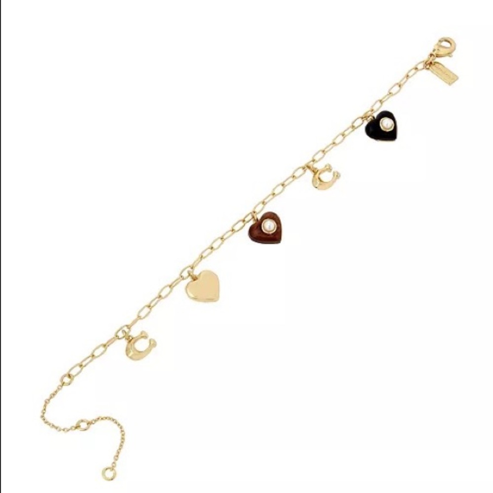 Coach Wooden heart bracelet NEW - Picture 3 of 6
